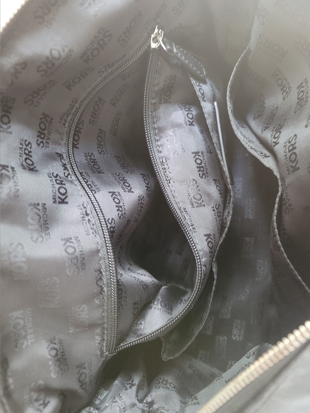 Michael Kors Black Logo-Print Duffel with Silver Accents - Picture 14 of 15
